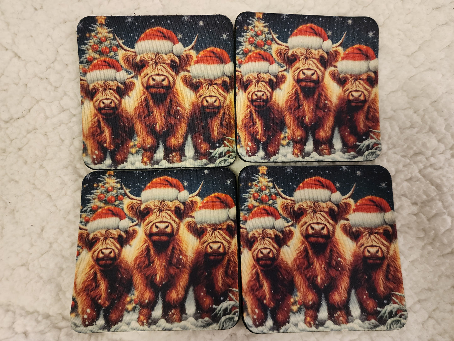 Highland Christmas Table Coasters