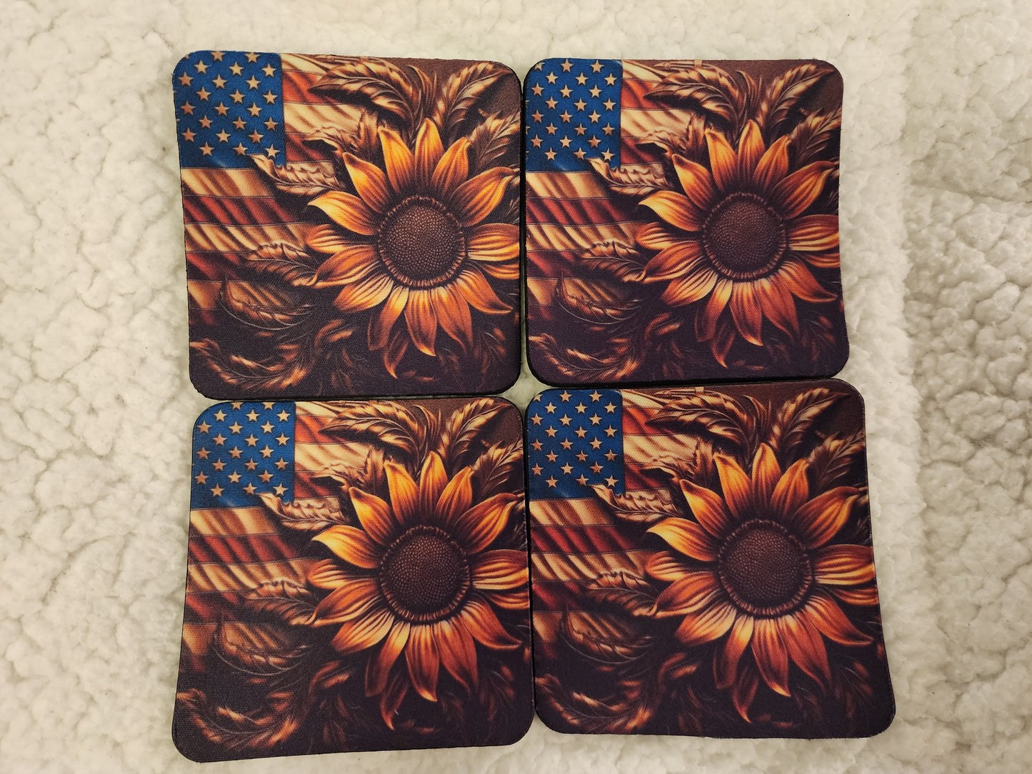 Sunflower Flag Table Coasters