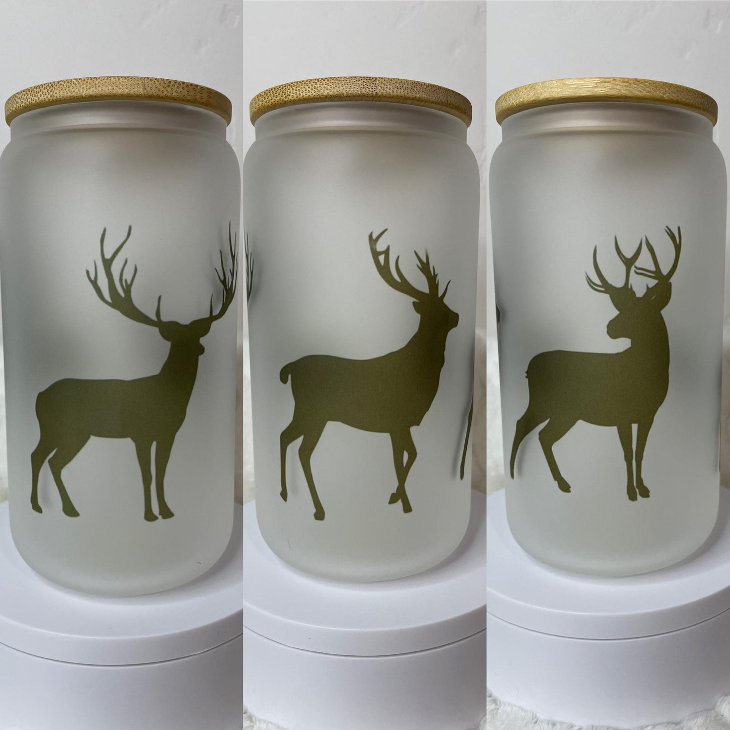 Buck Deer Glass Can