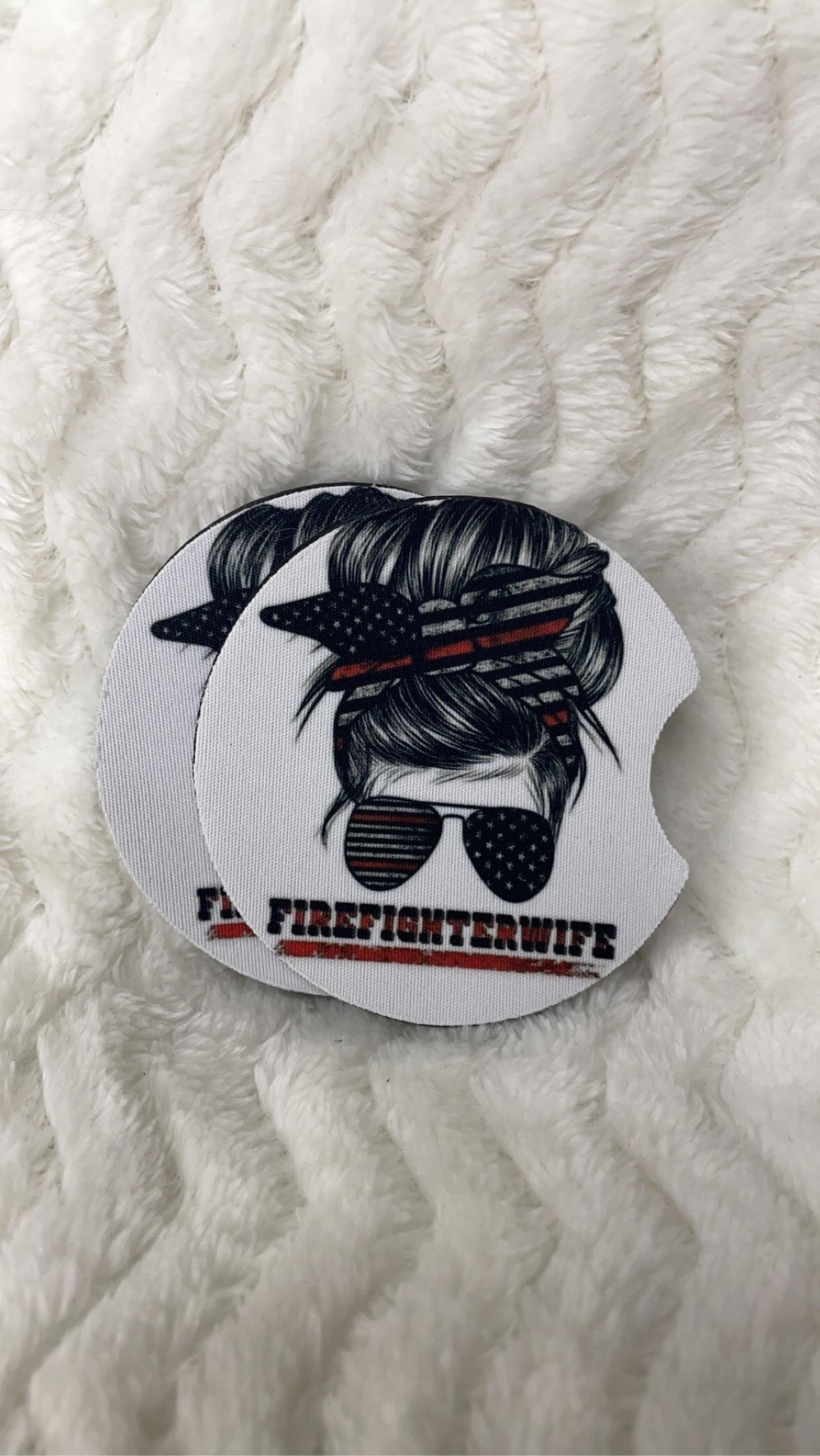 Firefighter Wife Car Coasters