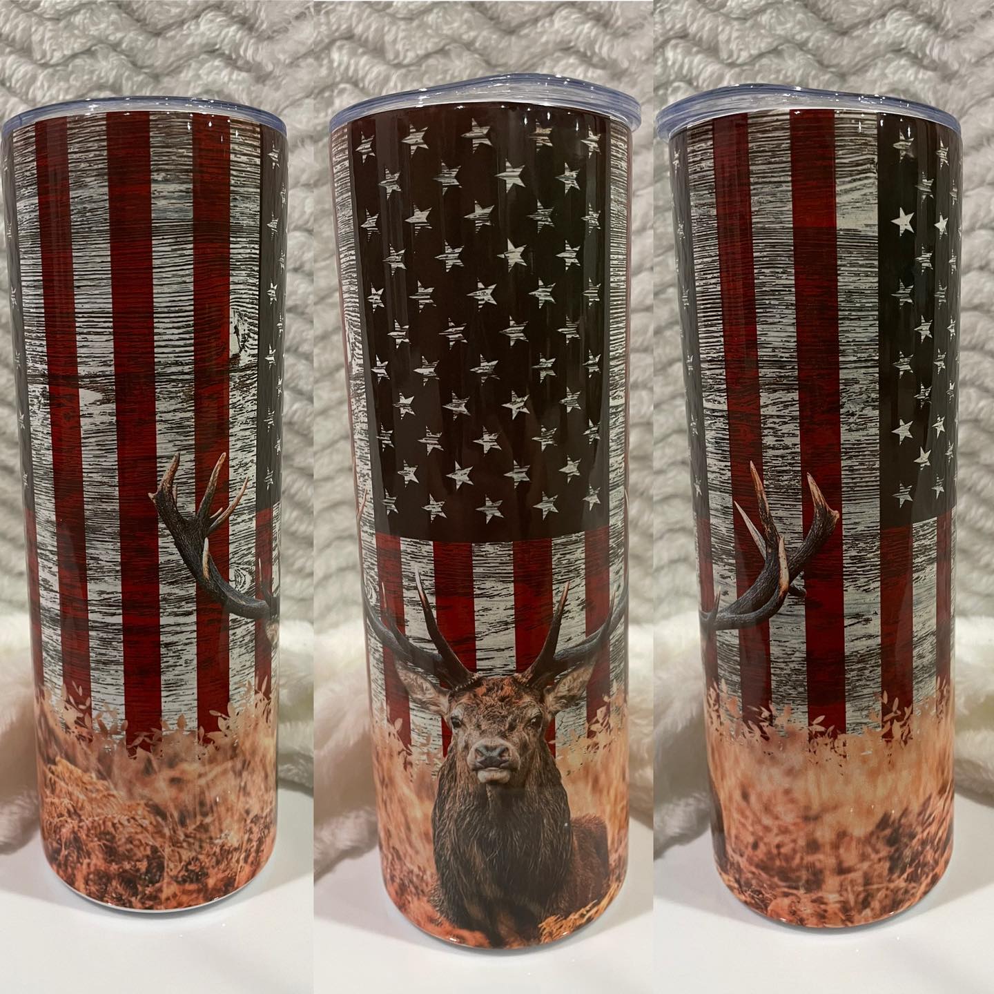 Elk Flag Wheat Field 20oz Tumbler