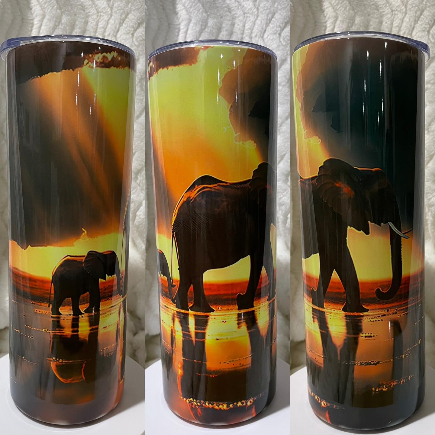 Elephant Sunset 20oz Tumbler