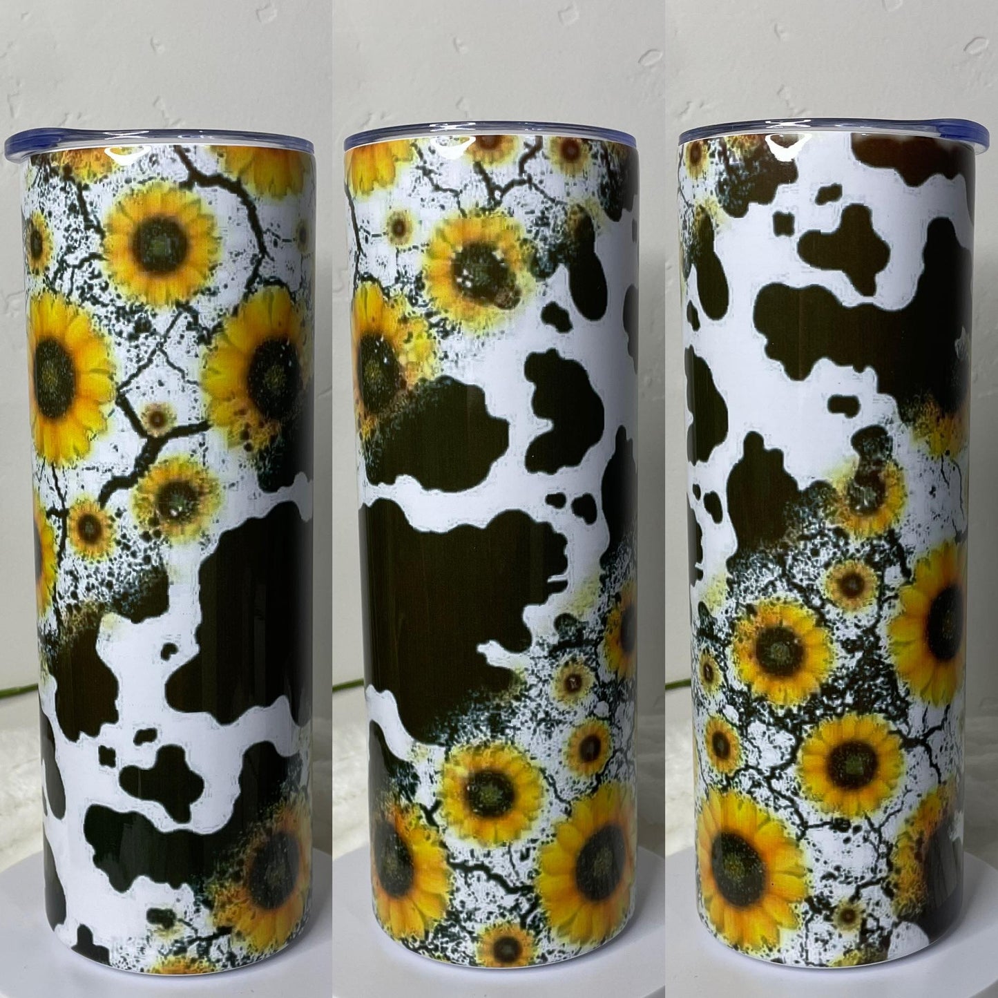 Sunflower Cow Print 20oz Tumbler